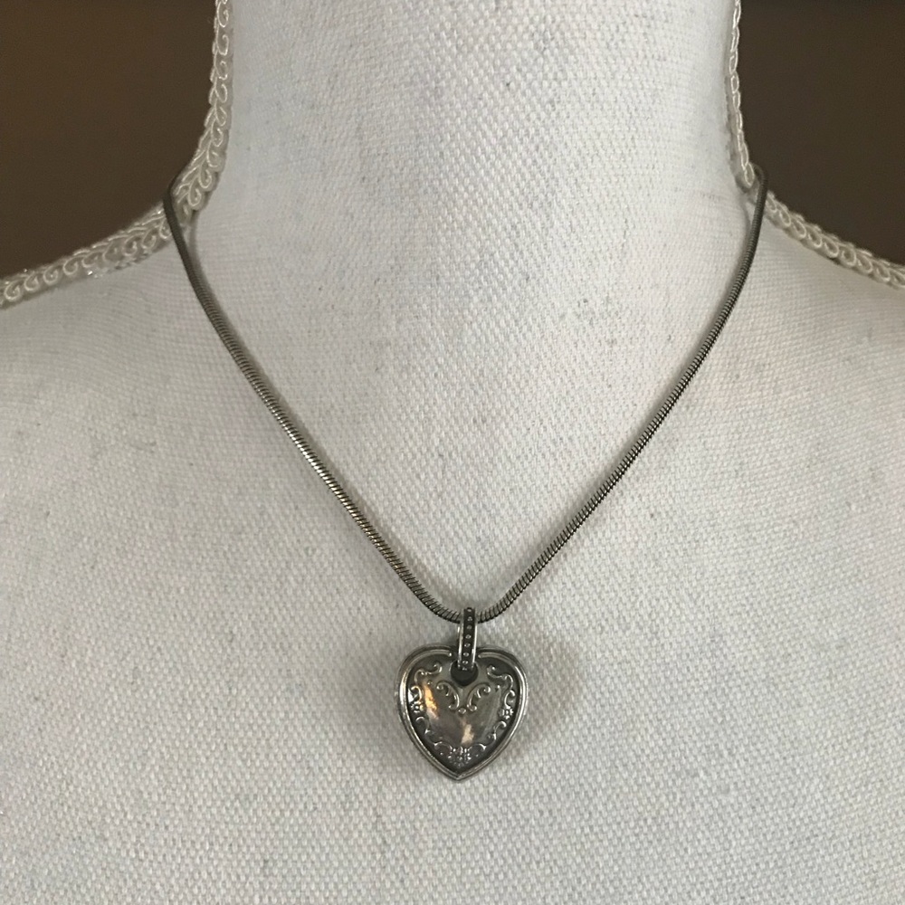 Authentic Brighton Puff Heart Necklace